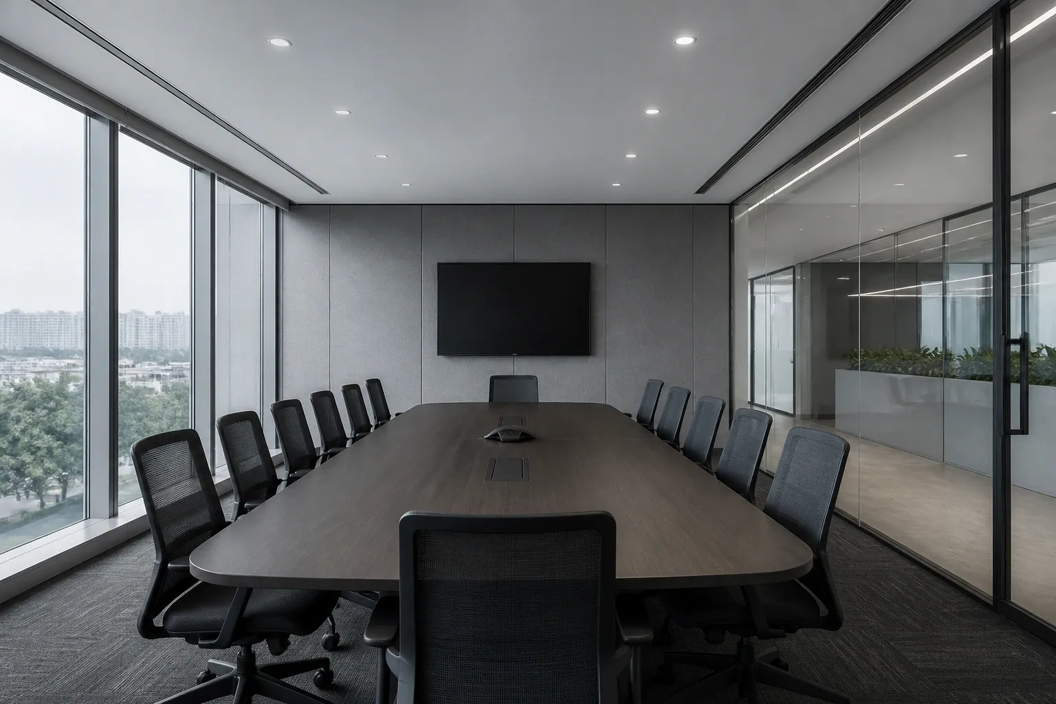 Office reception with joinery and wall graphics