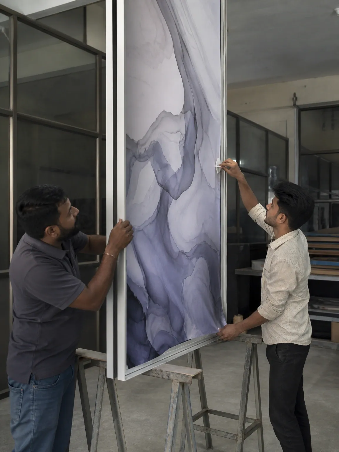 Backlit Signage being assembled at the IBS manufacturing facility in Mumbai