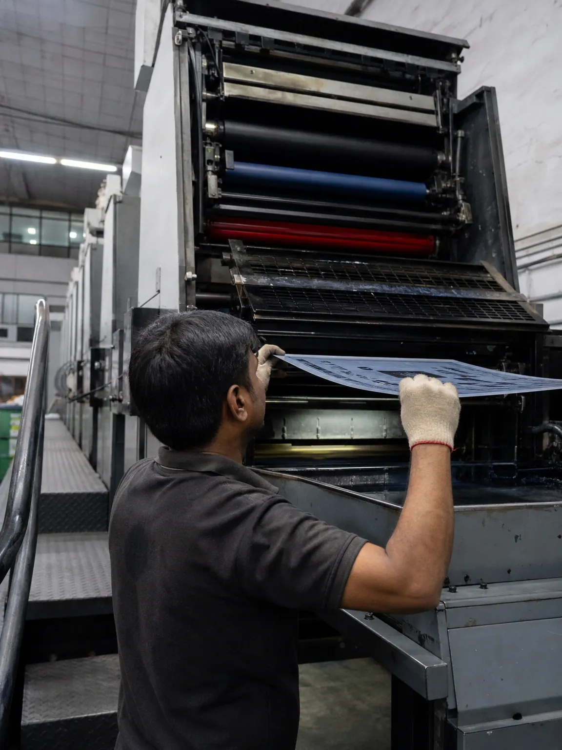 Four-Colour Offset Printing being assembled at the IBS manufacturing facility in Mumbai
