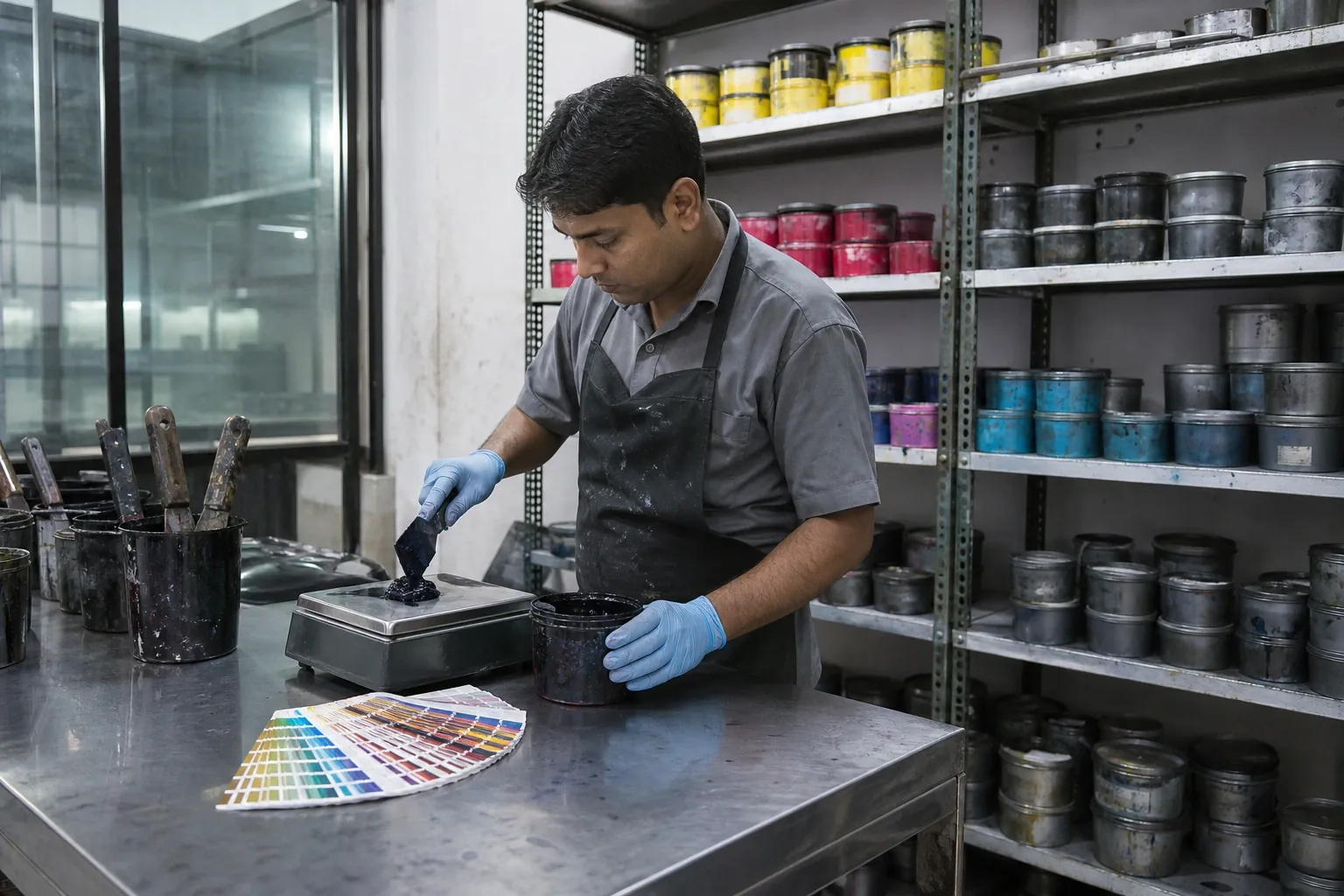 Finished four-colour offset printing checked at the IBS facility before dispatch
