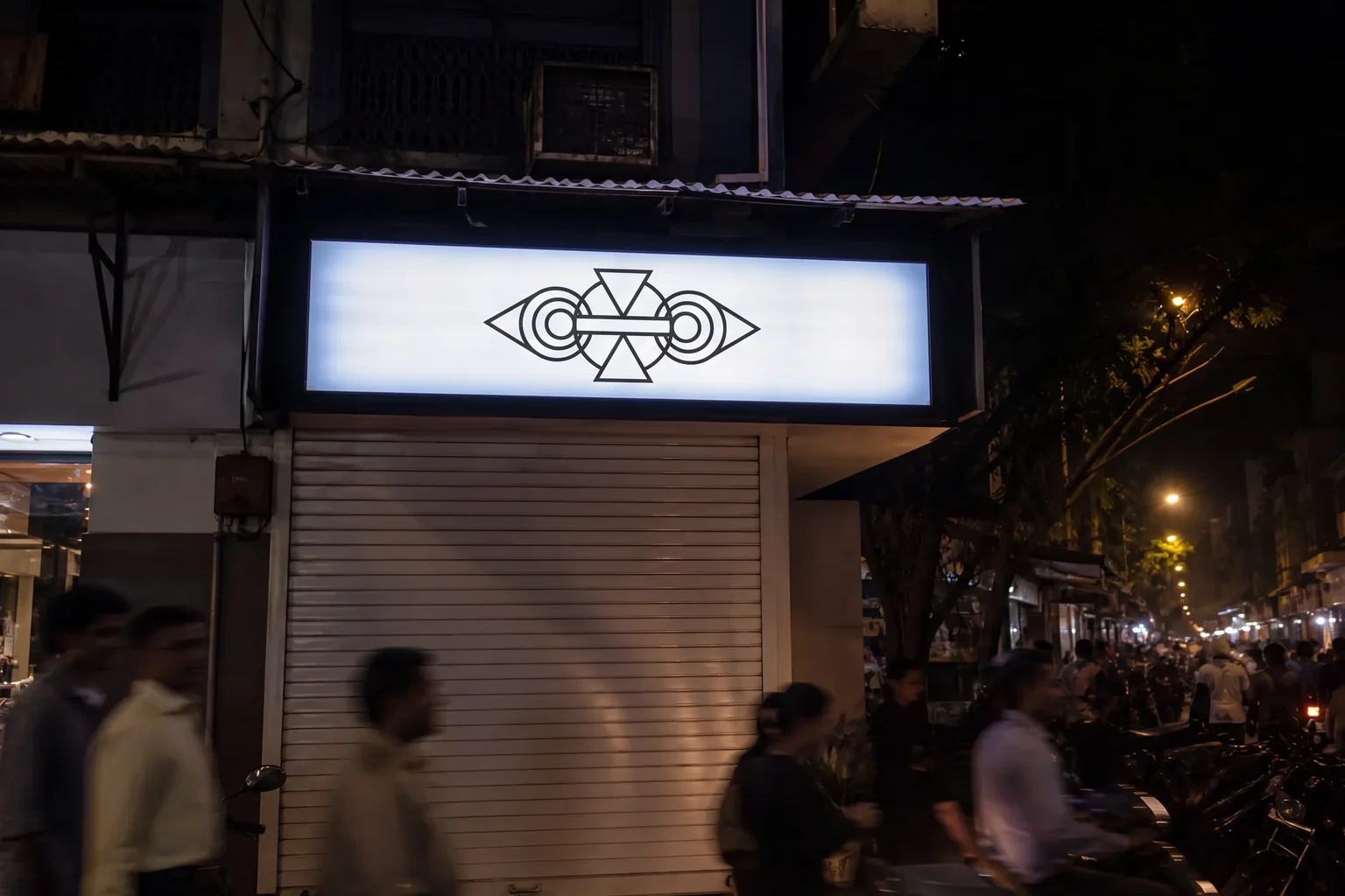 Completed glow sign boards installed at a commercial site in India